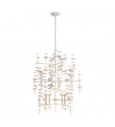  CH340041MW-Yukari 41-in Matte White 16 Lights Chandeliers