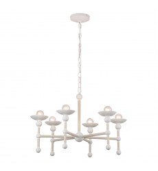 CH343625MWCN-Nadine 25-in Matte White/Cotton 6 Lights Chandeliers  CH343625MWCN-Nadine 25-in Matte White/Cotton 6 Lights Chandeliers