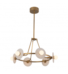 CH346028VBAR-Dahlia 28-in Vintage Brass dimmable LED Chandelier