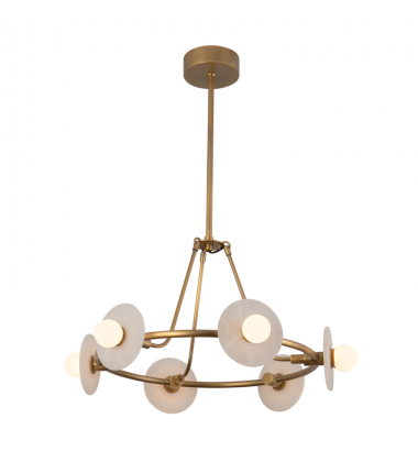 CH346028VBAR-Dahlia 28-in Vintage Brass dimmable LED Chandelier