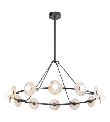 CH346046UBAR-UNV-Dahlia 46-in Urban Bronze/Alabaster LED Chandeliers