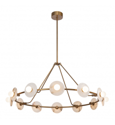 CH346046VBAR-UNV-Dahlia 46-in Vintage Brass/Alabaster LED Chandeliers