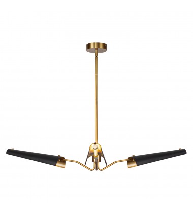  CH347346MBVB-Osorio 46-in Matte Black/Vintage Brass LED Chandeliers