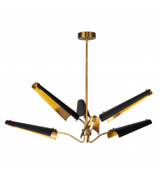CH347646MBVB-UNV-Osorio 46-in Matte Black/Vintage Brass LED Chandeliers
