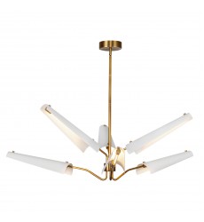 CH347646MWVB-Osorio 46-in Matte White/Vintage Brass LED Chandeliers CH347646MWVB-Osorio 46-in Matte White/Vintage Brass LED Chandeliers