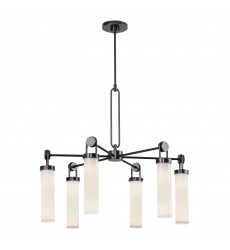  CH355632UBGO-Wynwood 32-in Urban Bronze/Glossy Opal 6 Lights Chandeliers