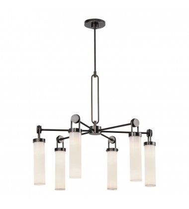  CH355632UBGO-Wynwood 32-in Urban Bronze/Glossy Opal 6 Lights Chandeliers