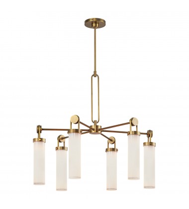  CH355632VBGO-Wynwood 32-in Vintage Brass/Glossy Opal 6 Lights Chandeliers