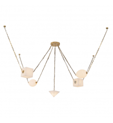 CH360105PTBAR-Mineral 5-Light Brass dimmable LED Chandelier