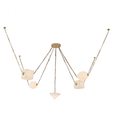CH360105PTBAR-Mineral 5-Light Brass dimmable LED Chandelier