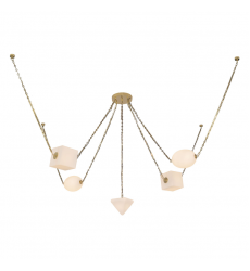 CH360105PTBOP-Mineral 5-Light Brass dimmable LED Chandelier