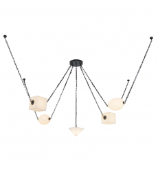 CH360105UBAR-Mineral 5-Light Black dimmable LED Chandelier