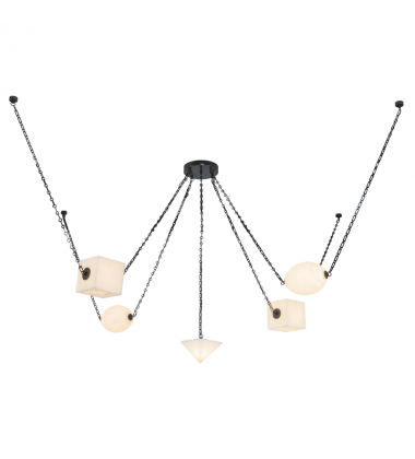 CH360105UBAR-Mineral 5-Light Black dimmable LED Chandelier