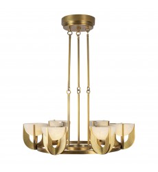  CH362627VBAR-UNV-Colette 27-in Vintage Brass/Alabaster LED Chandelier