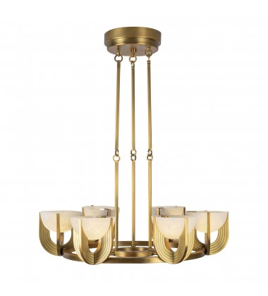  CH362627VBAR-UNV-Colette 27-in Vintage Brass/Alabaster LED Chandelier