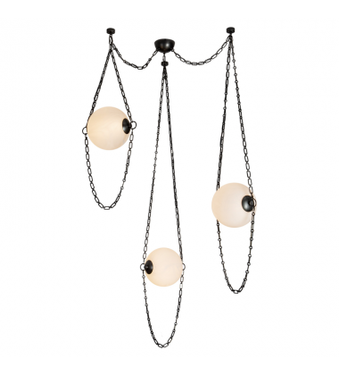 CH372103UBCDG-Petra  3 Light Black dimmable LED Chandelier