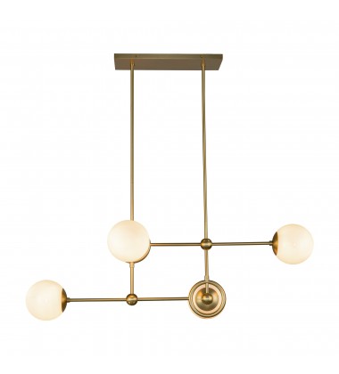  CH407342BGGO-Fiore 42-in Brushed Gold/Glossy Opal Glass 4 Lights Chandelier