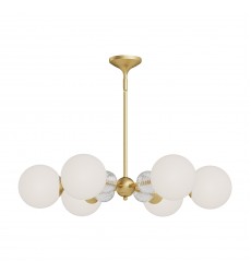 CH415330BGOP-Celia 30-in Brushed Gold/Opal Glass 6 Lights Chandeliers  CH415330BGOP-Celia 30-in Brushed Gold/Opal Glass 6 Lights Chandeliers