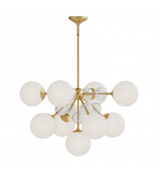 CH415331BGOP-Celia 31-in Brushed Gold/Opal Glass 9 Lights Chandeliers  CH415331BGOP-Celia 31-in Brushed Gold/Opal Glass 9 Lights Chandeliers