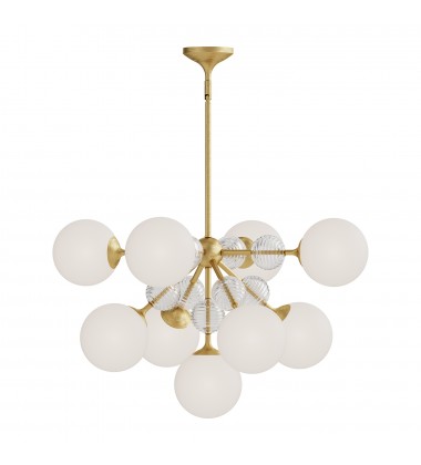  CH415331BGOP-Celia 31-in Brushed Gold/Opal Glass 9 Lights Chandeliers