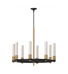 CH416108MBBG-Rue 38-in Matte Black/Brushed Gold 8 Lights Chandeliers  CH416108MBBG-Rue 38-in Matte Black/Brushed Gold 8 Lights Chandeliers