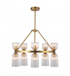 CH442626BGCR-Nelly 26-in Brushed Gold/Clear Ribbed Glass Socket Chandelier CH442626BGCR-Nelly 26-in Brushed Gold/Clear Ribbed Glass Socket Chandelier
