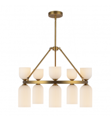 CH442626BGGR-Nelly 26-in Brushed Gold/Glossy Ribbed Opal Glass Socket Chandelier CH442626BGGR-Nelly 26-in Brushed Gold/Glossy Ribbed Opal Glass Socket Chandelier