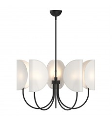 CH450732MBCW-Seno 32-in Matte Black/White Cotton Fabric 5 Lights Chandeliers  CH450732MBCW-Seno 32-in Matte Black/White Cotton Fabric 5 Lights Chandeliers