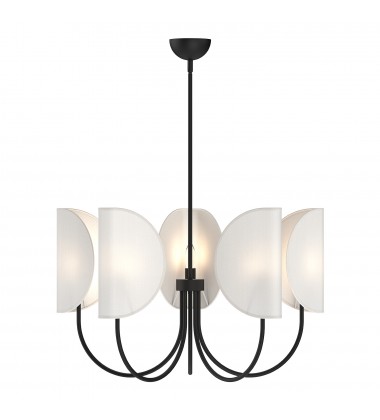 CH450732MBCW-Seno 32-in Matte Black/White Cotton Fabric 5 Lights Chandeliers  CH450732MBCW-Seno 32-in Matte Black/White Cotton Fabric 5 Lights Chandeliers