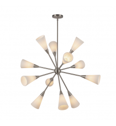 CH462039BNGR-Cosmo 39-in Brushed Nickel/Glossy Ribbed Opal Glass Socket Chandelier CH462039BNGR-Cosmo 39-in Brushed Nickel/Glossy Ribbed Opal Glass Socket Chandelier