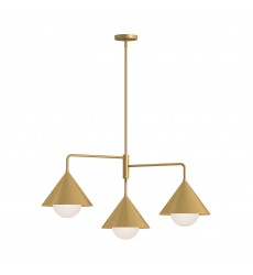 CH485245BGOP-Remy 38-in Brushed Gold/Opal Glass 3 Lights Chandeliers  CH485245BGOP-Remy 38-in Brushed Gold/Opal Glass 3 Lights Chandeliers