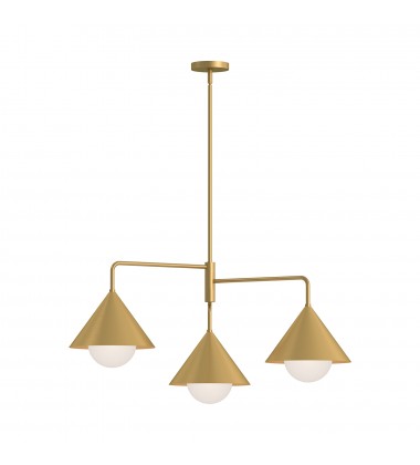 CH485245BGOP-Remy 38-in Brushed Gold/Opal Glass 3 Lights Chandeliers  CH485245BGOP-Remy 38-in Brushed Gold/Opal Glass 3 Lights Chandeliers