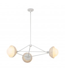 CH490340WHOP-Perth 40-in White/Opal Glass 3 Lights Chandelier