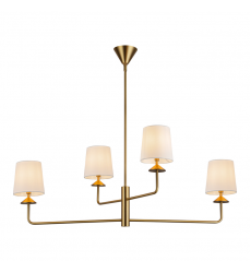 CH497445BGWL-Bridgette 45-in Brushed Gold/White Linen Socket Chandelier CH497445BGWL-Bridgette 45-in Brushed Gold/White Linen Socket Chandelier