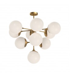 CH505335AGOP-Nouveau 35-in Aged Gold/Opal Matte Glass 10 Lights Chandeliers  CH505335AGOP-Nouveau 35-in Aged Gold/Opal Matte Glass 10 Lights Chandeliers