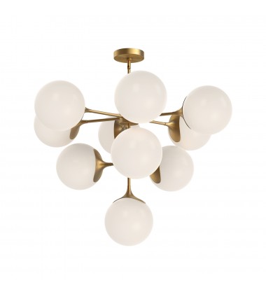 CH505335AGOP-Nouveau 35-in Aged Gold/Opal Matte Glass 10 Lights Chandeliers  CH505335AGOP-Nouveau 35-in Aged Gold/Opal Matte Glass 10 Lights Chandeliers