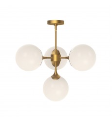CH505426AGOP-Nouveau 26-in Aged Gold/Opal Matte Glass 4 Lights Chandeliers  CH505426AGOP-Nouveau 26-in Aged Gold/Opal Matte Glass 4 Lights Chandeliers