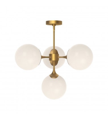 CH505426AGOP-Nouveau 26-in Aged Gold/Opal Matte Glass 4 Lights Chandeliers  CH505426AGOP-Nouveau 26-in Aged Gold/Opal Matte Glass 4 Lights Chandeliers