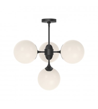 CH505426MBOP-Nouveau 26-in Matte Black/Opal Matte Glass 4 Lights Chandeliers  CH505426MBOP-Nouveau 26-in Matte Black/Opal Matte Glass 4 Lights Chandeliers