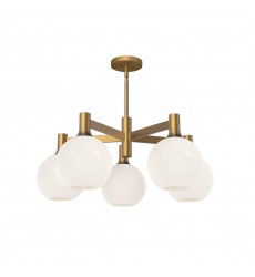 CH506129AGOP-Castilla 29-in Aged Gold/Opal Matte Glass 5 Lights Chandeliers  CH506129AGOP-Castilla 29-in Aged Gold/Opal Matte Glass 5 Lights Chandeliers