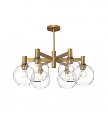 CH506230AGCL-Castilla 29-in Aged Gold/Clear Glass 6 Lights Chandeliers  CH506230AGCL-Castilla 29-in Aged Gold/Clear Glass 6 Lights Chandeliers