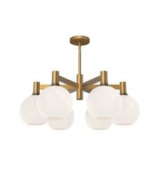 CH506230AGOP-Castilla 29-in Aged Gold/Opal Matte Glass 6 Lights Chandeliers  CH506230AGOP-Castilla 29-in Aged Gold/Opal Matte Glass 6 Lights Chandeliers