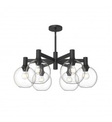 CH506230MBCL-Castilla 29-in Clear Glass/Matte Black 6 Lights Chandeliers  CH506230MBCL-Castilla 29-in Clear Glass/Matte Black 6 Lights Chandeliers