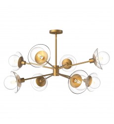 CH517338AGCL-Francesca 40-in Aged Gold/Clear Glass 8 Lights Chandeliers  CH517338AGCL-Francesca 40-in Aged Gold/Clear Glass 8 Lights Chandeliers