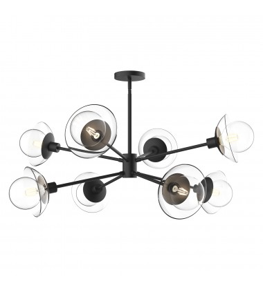 CH517338MBCL-Francesca 40-in Clear Glass/Matte Black 8 Lights Chandeliers  CH517338MBCL-Francesca 40-in Clear Glass/Matte Black 8 Lights Chandeliers