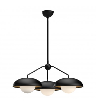 CH522328MBOP-Rubio 28-in Matte Black/Opal Matte Glass 3 Lights Chandeliers  CH522328MBOP-Rubio 28-in Matte Black/Opal Matte Glass 3 Lights Chandeliers