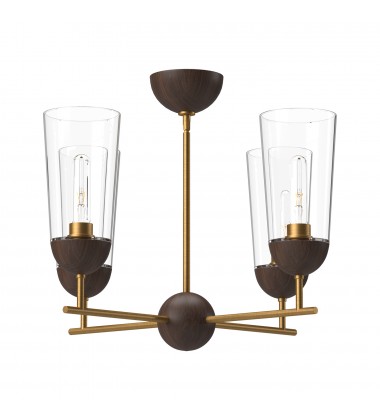 CH542324AGWT-Emil 25-in Aged Gold/Walnut 4 Lights Chandeliers  CH542324AGWT-Emil 25-in Aged Gold/Walnut 4 Lights Chandeliers