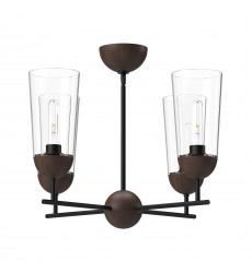 CH542324MBWT-Emil 25-in Matte Black/Walnut 4 Lights Chandeliers  CH542324MBWT-Emil 25-in Matte Black/Walnut 4 Lights Chandeliers