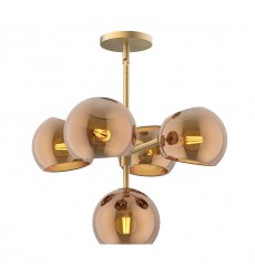 CH548518BGCP-Willow 18-in Brushed Gold/Copper Glass 5 Lights Chandeliers  CH548518BGCP-Willow 18-in Brushed Gold/Copper Glass 5 Lights Chandeliers