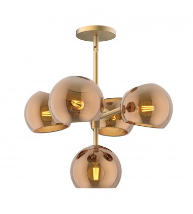 CH548518BGCP-Willow 18-in Brushed Gold/Copper Glass 5 Lights Chandeliers  CH548518BGCP-Willow 18-in Brushed Gold/Copper Glass 5 Lights Chandeliers